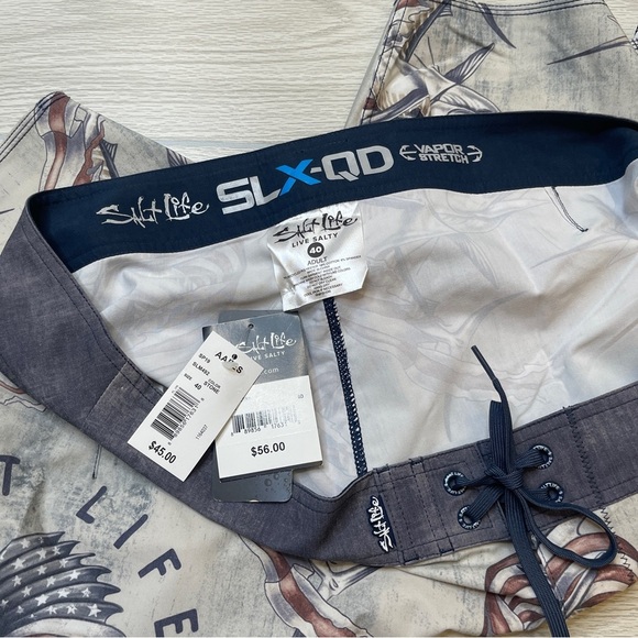 Salt Life Patriot USA Flag Sailfish Glory Swim Board Shorts Mens Size 40 New - Picture 7 of 12